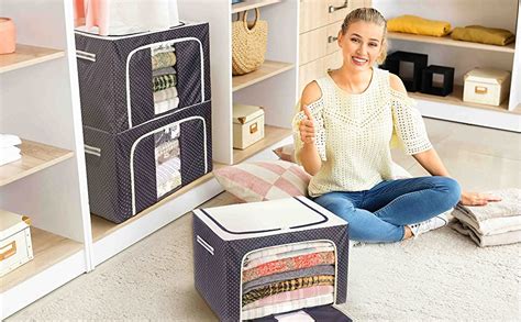 Emergity Multipurpose Foldable Large Cloth Storage Box for Wardrobe ...