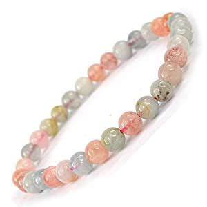Reiki Crystal Products Morganite Bracelet 6 mm Round Bead Reiki Healing ...