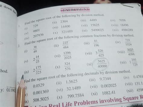 find square root of the following common fractions by division method ...