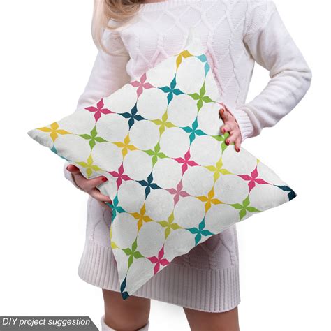 Buy Colorful Fabric by the Yard, Floral Stars Lattice and Plain Colored ...
