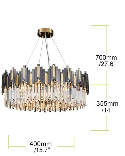 15.7"5 Lights Pendant Light Fixture Crystal Chandelier for Foyer Dinin ...