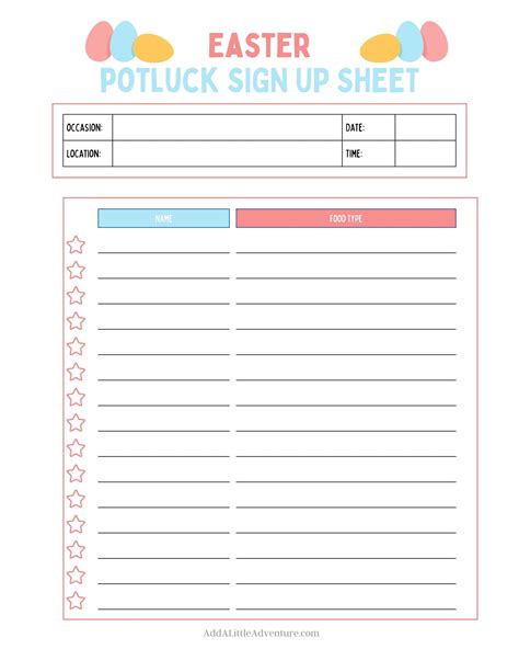 Easter Potluck Planning: Free Sign Up Sheets & Tips