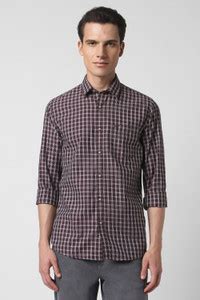 PETER ENGLAND Men Checkered Casual Brown, White Shirt - Buy PETER ...