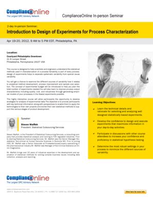 Fillable Online Introduction to Design of Experiments for Process ...