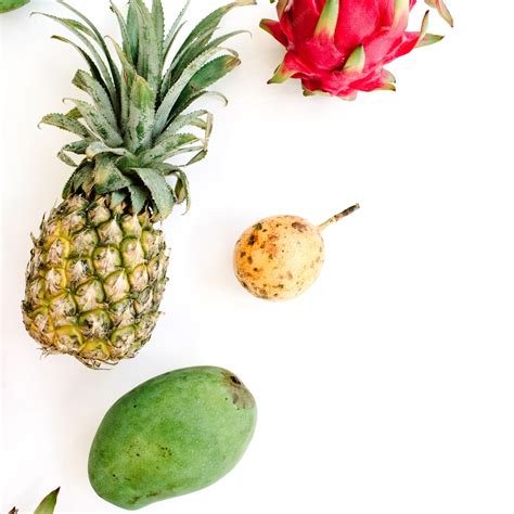 Premium Photo | Exotic fruits: mango, pineapple, passion fruit and ...