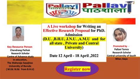A Live workshop for Writing an Effective Research Proposal for PhD ...