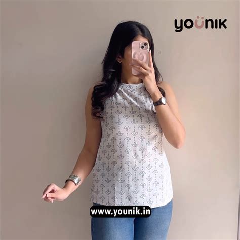 White Minimal Printed Halter Neck Short Kurti – YOUNIK