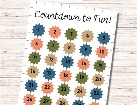 Countdown Calendar, Countdown Calendar for Kids, 150 Day Countdown Printable, Customized ...