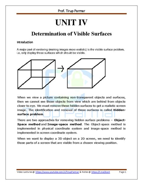 SYIT - Sem4 - CGA - UNIT 4 - CGA unit 4 - UNIT IV Determination of ...
