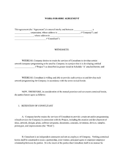 Work for Hire Agreement 1