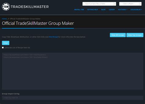 Image result for TSM Auctioning Operations String