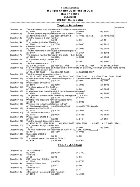 Image result for Class Three Maths PDF