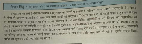 Vidyarthi Aur anushasan Ke Upar nibandh - Brainly.in