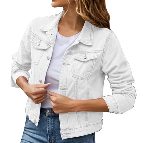 White Denim Jackets For Women