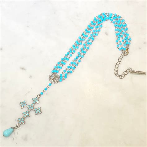 DOLCE&GABBANA turquoise color beads necklace “rosary” | NOIR ONLINE