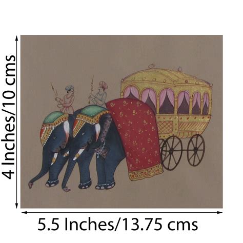 Royal Elephant Cart Original Art Paper Painting - eCraftIndia Online