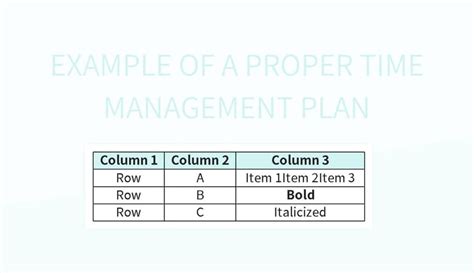 Image result for Time Management Plan Example