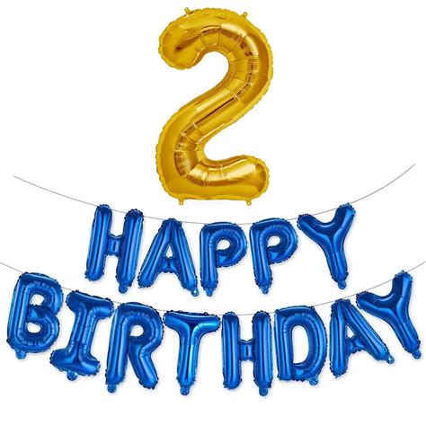 Hirva 2nd Birthday Decorations Combo – Happy Birthday Foil Balloon and ...