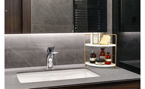 Dhadh 2-Tier Makeup Perfume Counter Organizer, Bathroom Corner ...