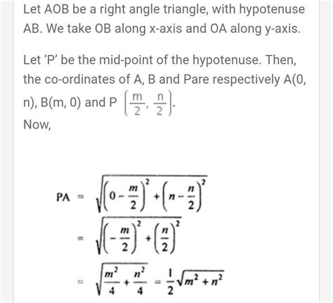 Prove that the midpoint of the hypotenuse of a right angled triangle is ...