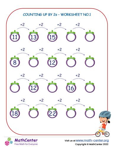 Counting up by 2S – Worksheet No.1 | Worksheets | Math Center