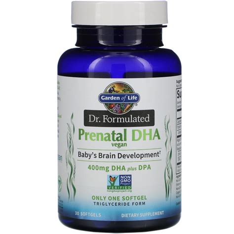 Garden of Life, Dr. Formulated, Vegan Prenatal DHA, 400 mg , 30 ...