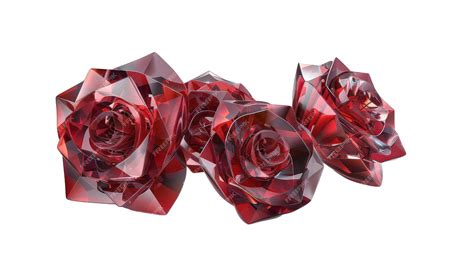 Premium Photo | Ruby Crystal Roses on Transparent Background PNG white background