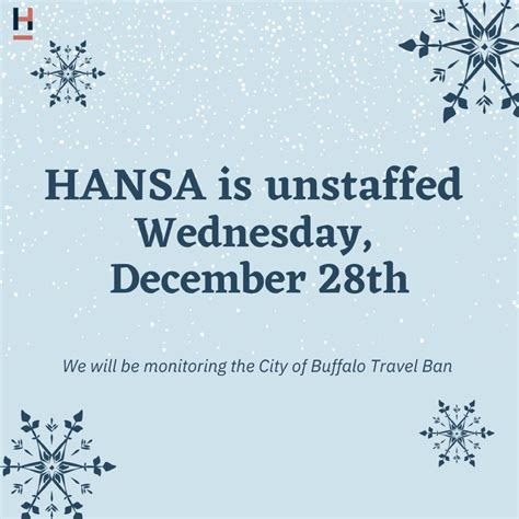 HANSA workspace on LinkedIn: Due to the winter storm and the City of ...