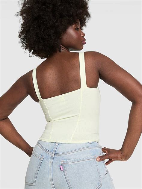 Buy All-Day Soft Ribbed Lace-Up Corset Top Online - Style ID ...