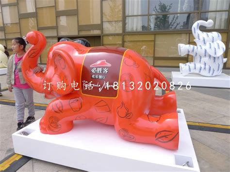 玻璃钢大象，玻璃钢彩绘动物雕塑 - 卓景雕塑公司