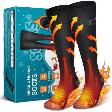 Heated Socks for Men Women, Electric Rechargeable Battery Heating Socks ...