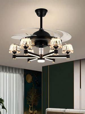 Buy The Art House Ceiling Fan Chandelier with 3 Layer Crystal Gold ...