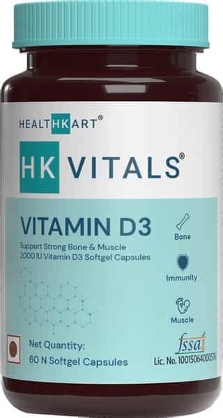 Buy HEALTHKART HK VITALS VITAMIN D3 (2000 IU) 60 CAPSULES Online & Get ...
