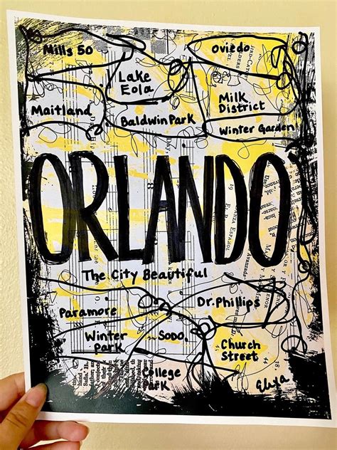 Orlando Art Painting Neighborhoods City Florida Art Print Hostess Air ...