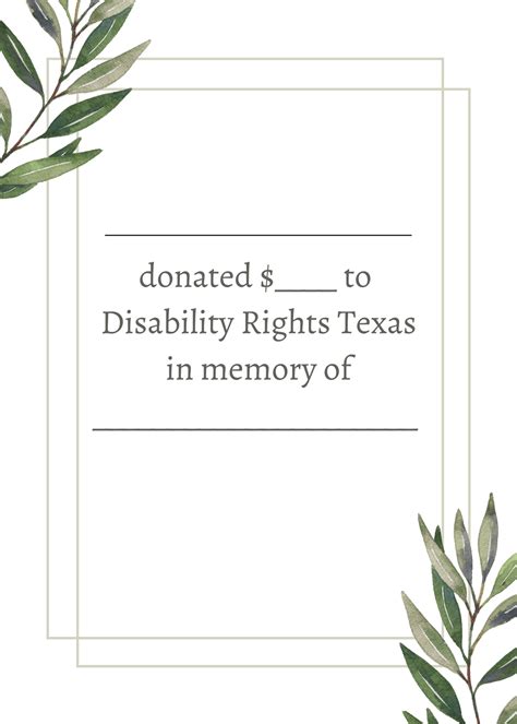 Tribute Donations - Disability Rights Texas