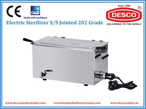 Electric Sterilizer S/S 202 Grade with Tray Lifting & Thermostat Jointed
