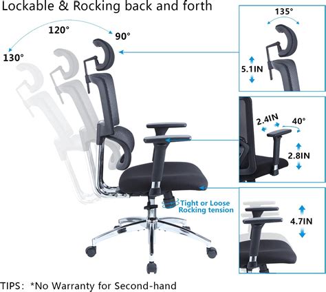 Buy Ticova Ergonomic Office Chair - High Back Desk Chair with Elastic ...