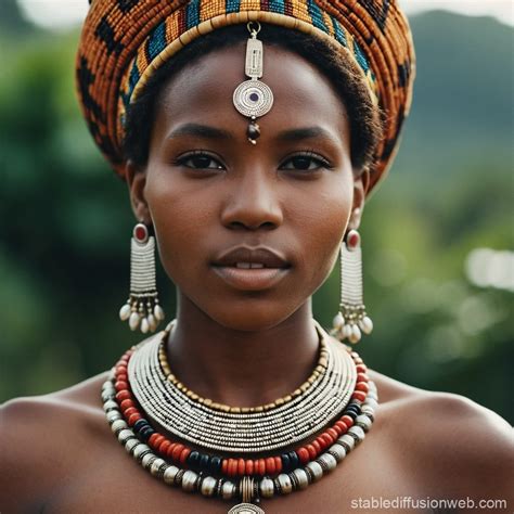 African Tribe Woman Jewelry Traditional Attire | Stable Diffusion Online