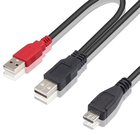 Buy Duttek USB to Micro USB Cable, Dual USB 2.0 Male to Standard Micro ...