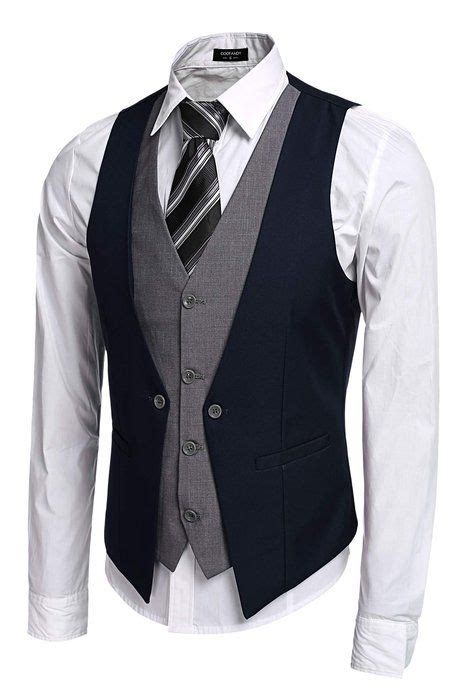 Coofandy Men's V-neck Slim Fit Business Suit Vest