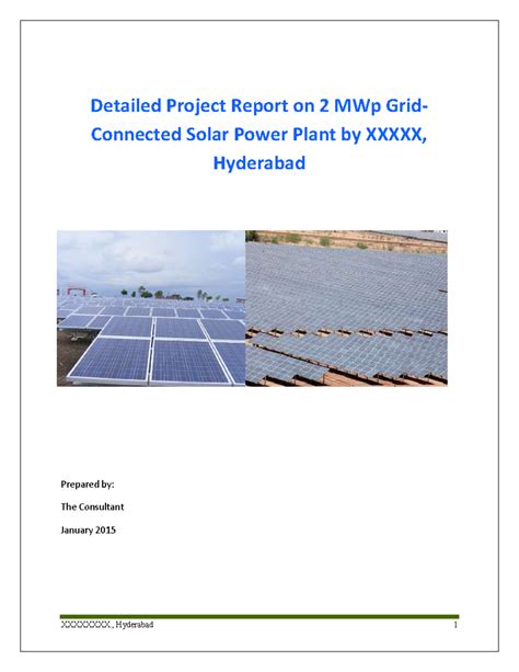 DPR for 2 MW Grid-Connected Solar Power Plant in Telangana - Studocu