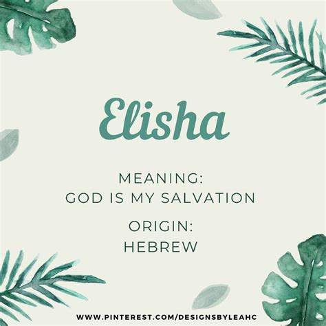 Elisha | Hebrew baby names, Baby names and meanings, Baby names
