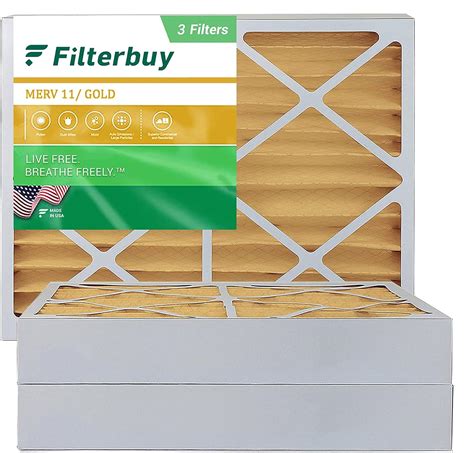 FilterBuy 16x20x4 Air Filter MERV 11, Pleated HVAC AC Furnace Filters ...