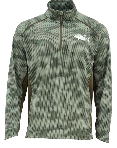 Pro Mesh Line Sublimated Camouflage Quarter Zip Fishing Pullovers Oem ...