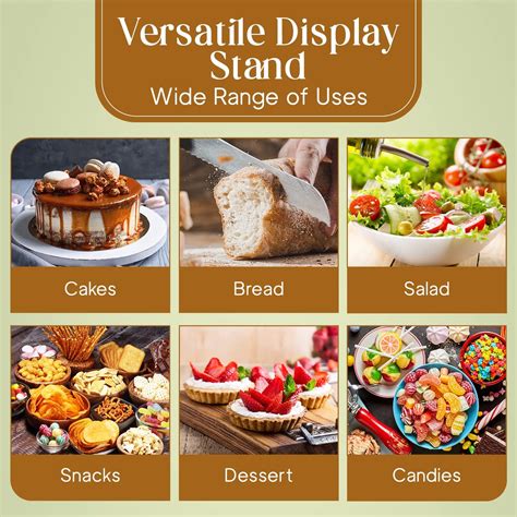 Buy Acacia Wood Cake Stand with Clear Acrylic Dome Cover - 6-in-1 ...