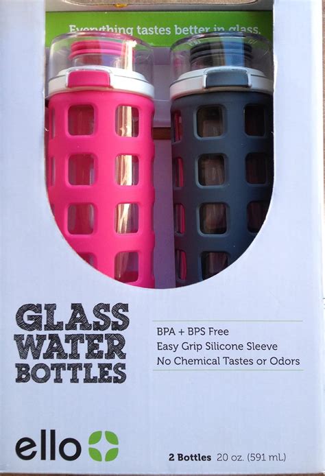 Ello Safe Clean Glass Water Bottles 20 oz Each – Leak Proof with Easy ...