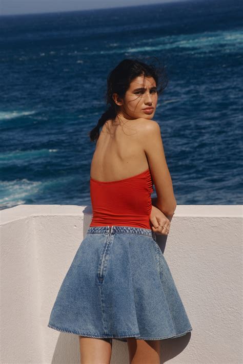 Women's Denim blue Circle-cut denim skirt | H&M IN