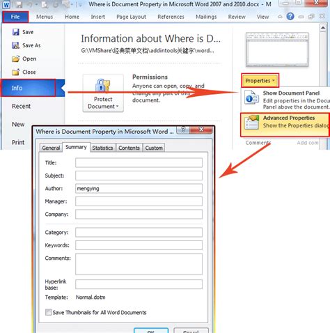Image result for Word File Properties
