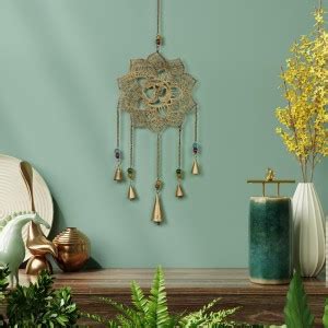 DULI Wind chime Metal Om Wall Hanging for Home, Garden, Balcony Brass ...