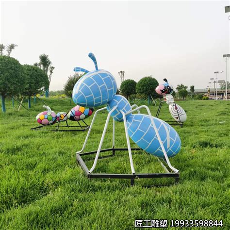 园林景观广场昆虫艺术彩绘玻璃钢蚂蚁雕塑摆件_港城雕塑-站酷ZCOOL